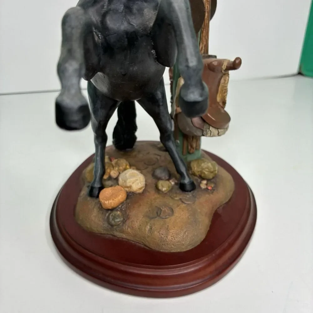 Danbury Mint Noble Black Stallion Candlestick Holder By Gianni Benveuti
